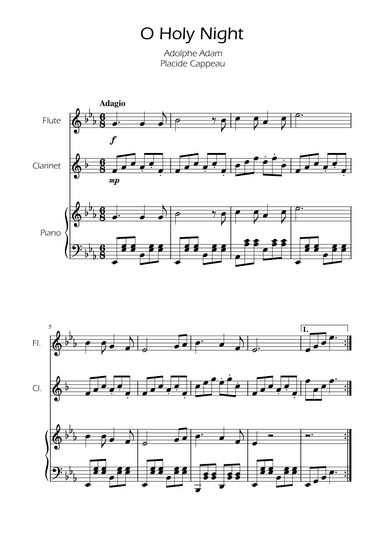 O Holy Night - Flute and Clarinet Duet w/ Piano (arr. Ygor Nunes)