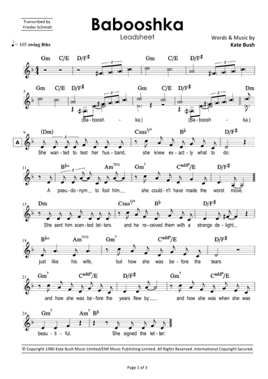 Babooshka (arr. Frieder Schmidt)