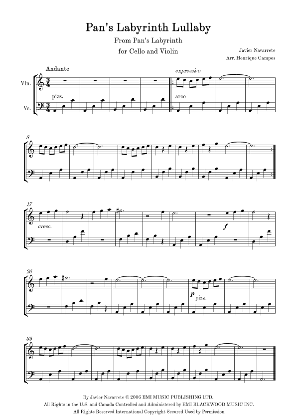 Pan's Labyrinth Lullaby (arr. Henrique Campos)