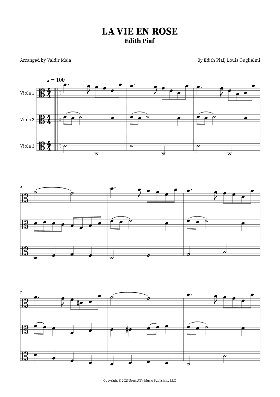 La Vie En Rose (arr. Valdir Maia)