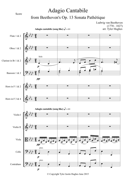 Adagio Cantabile for Orchestra from Beethoven Sonata Pathétique (arr. Tyler Hughes)