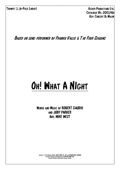 December 1963 (oh, What A Night) (arr. Mike West)