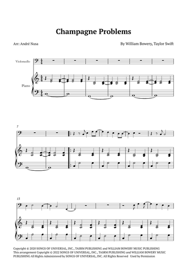 Champagne Problems (arr. André Nusa)
