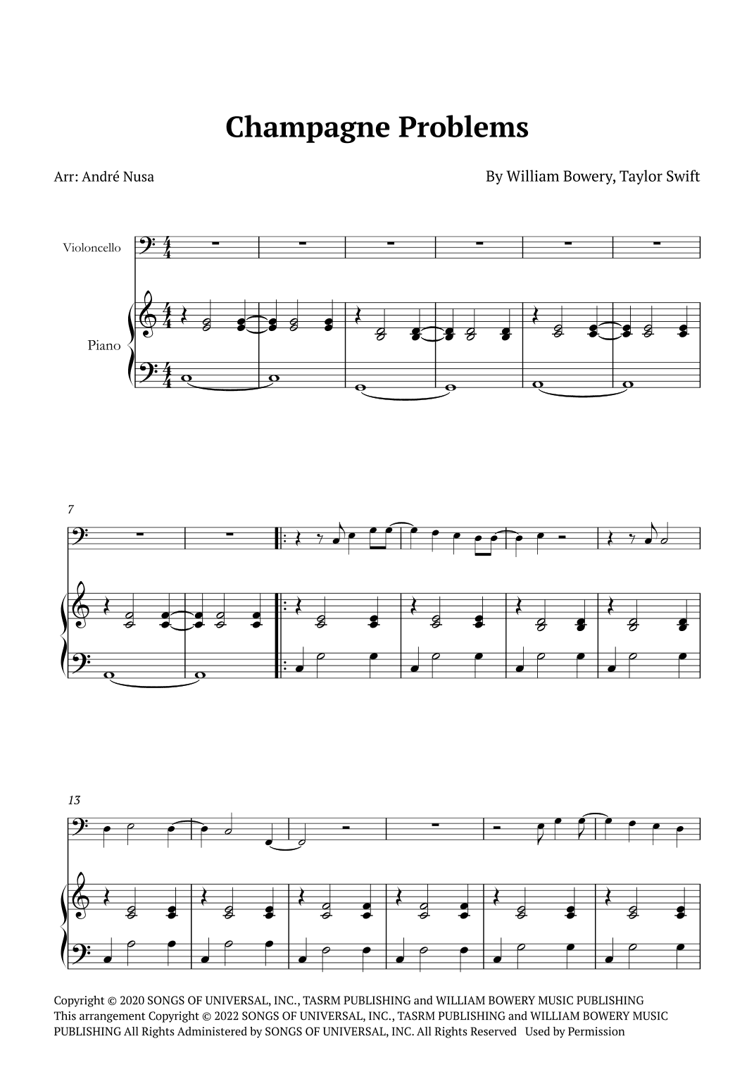 Champagne Problems (arr. André Nusa)