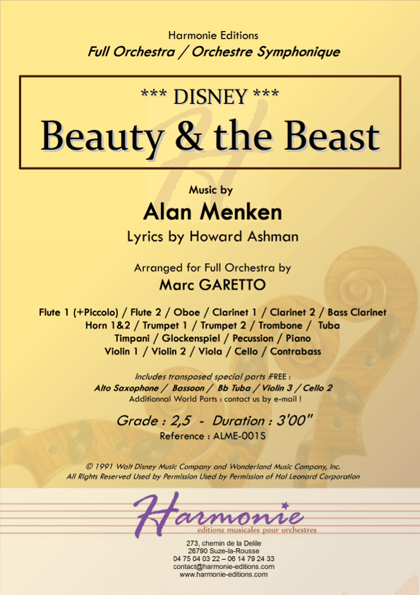 Beauty And The Beast (arr. Marc GARETTO)