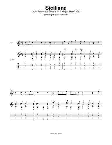 "Siciliana" from Recorder Sonata in F Major, HWV 369 (arr. Mark Phillips)