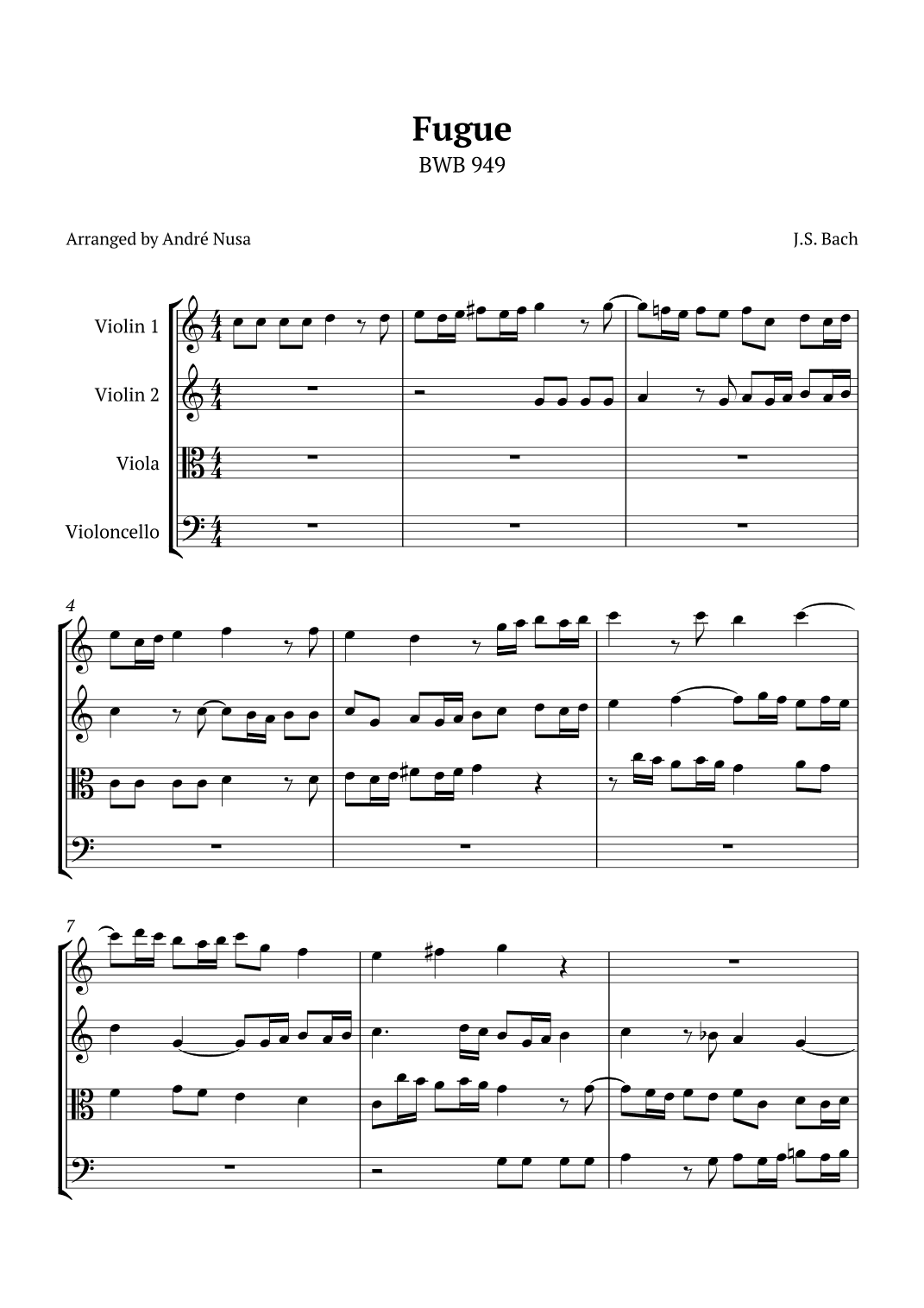 Fugue BWV 949 (arr. André Nusa)
