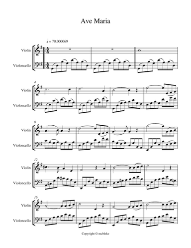 Ave Maria (violin and cello) (arr. Martyna Bleke)