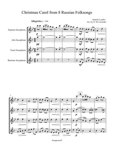 A Christmas Carol from 8 Russian Folksongs (arr. Nick Lacanski)
