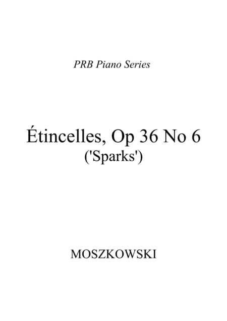 PRB Piano Series - Etincelles - 'Sparks' (Moszkowski (arr. PRB Music)