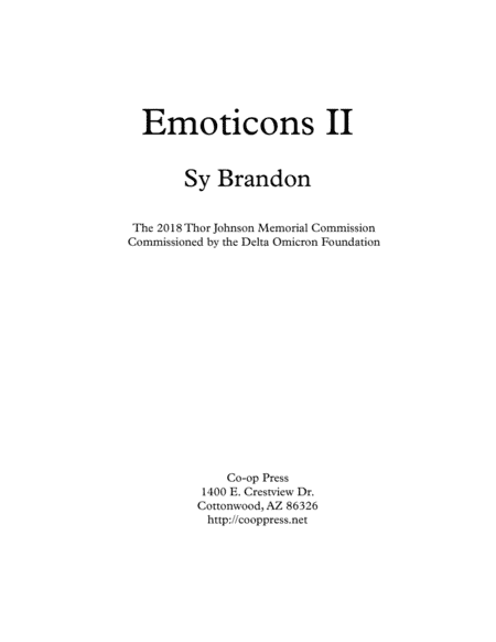 Emoticons II for Flute, Clarinet, and Piano