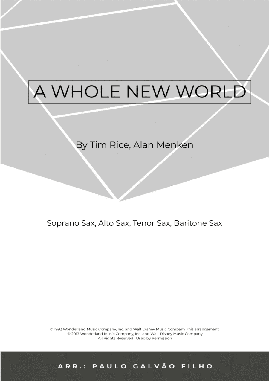 A Whole New World (arr. Paulo Galvão Filho)