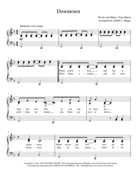 Downtown (arr. Judith. L. Maggs)