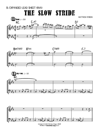 The Slow Stride (Bb Expanded Lead Sheet 8va)