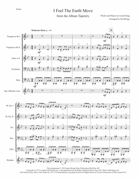 I Feel The Earth Move (arr. Jim Bicigo)