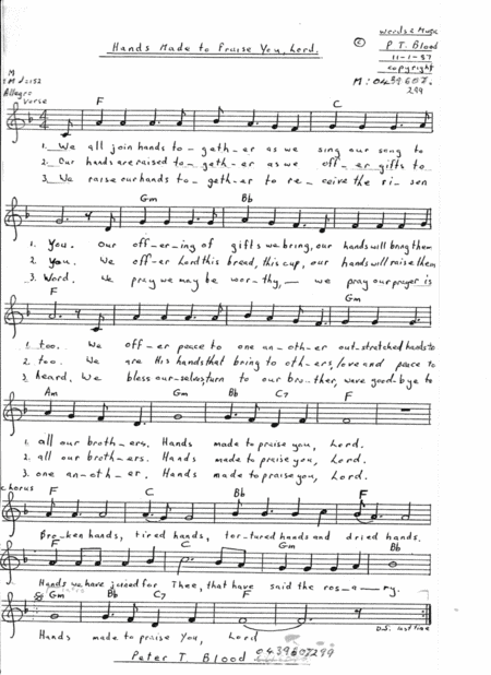 Hands Made To Praise You , Lord