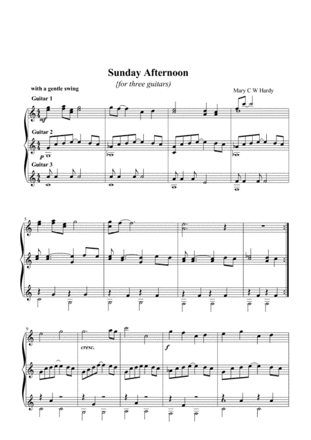 Sunday Afternoon, for three guitars