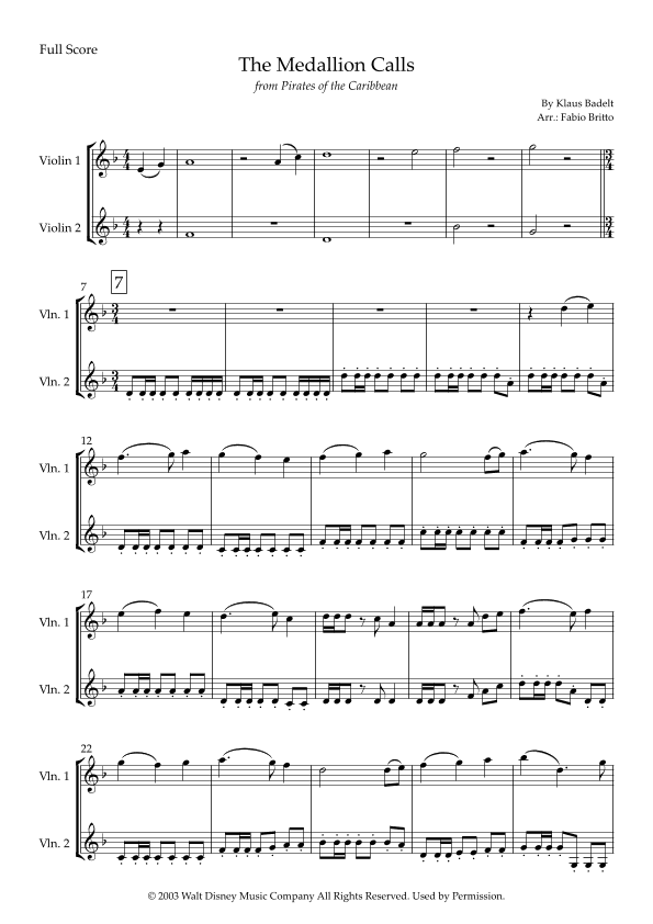 The Medallion Calls (arr. Fabio Britto)