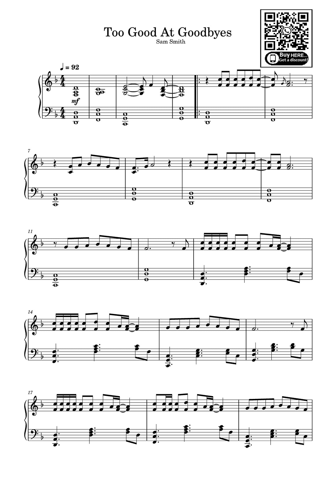 Too Good At Goodbyes (arr. eduardo)