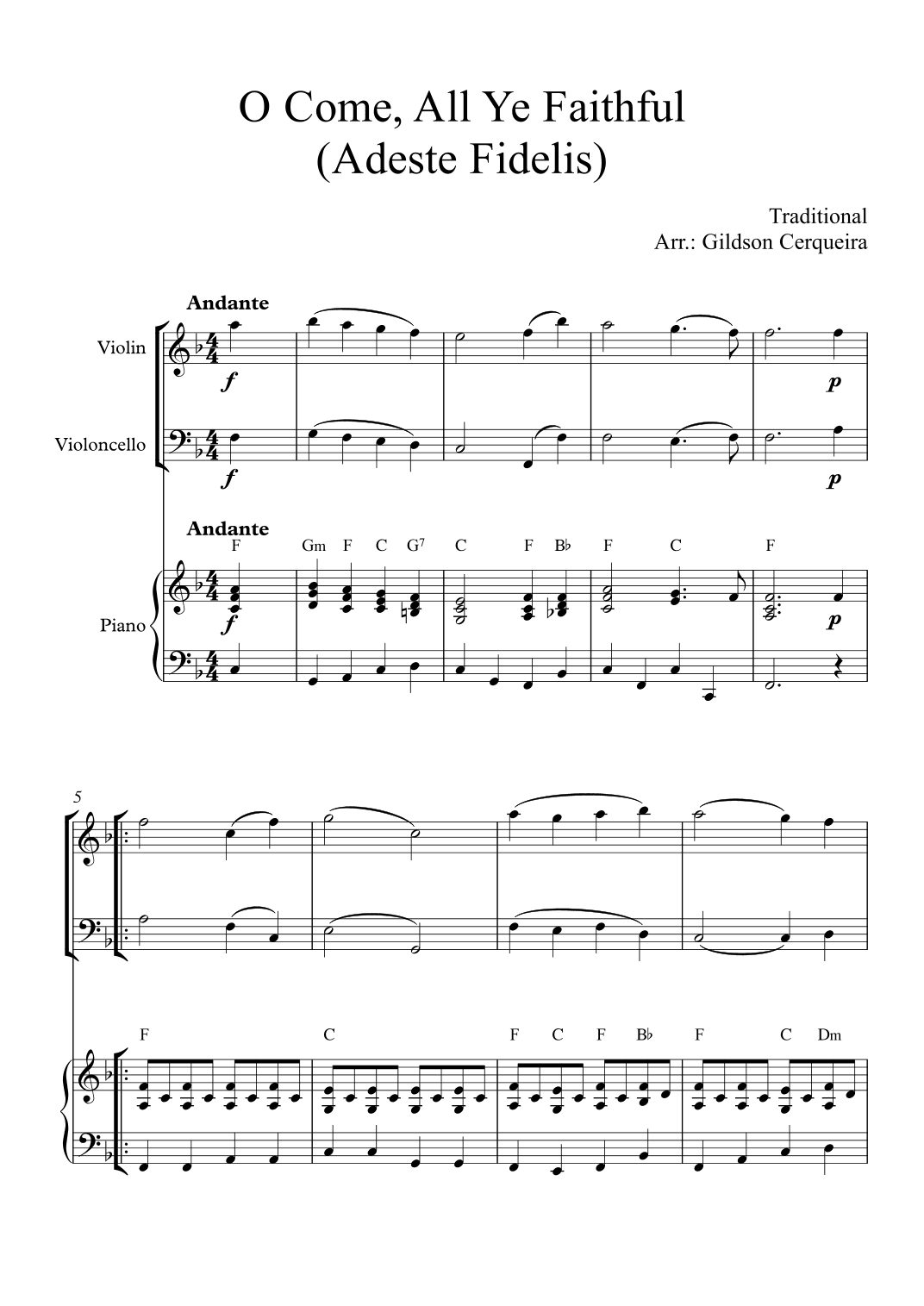 O Come, All Ye Faithful (Adeste Fidelis) (arr. Gildson Cerqueira)
