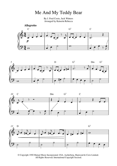 Me And My Teddy Bear (arr. Kaiserin Rebecca)