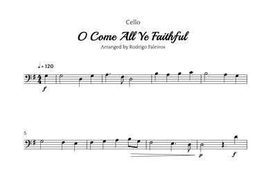 O Come All Ye Faithful (for cello solo) (arr. Rodrigo Faleiros)
