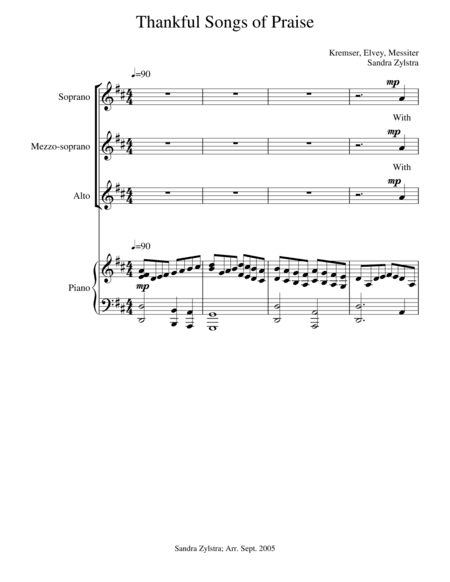 Thankful Songs of Praise (SSA) (arr. Sandra Zylstra)
