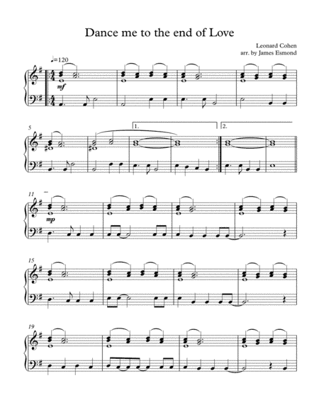 Dance Me To The End Of Love (arr. James Esmond)