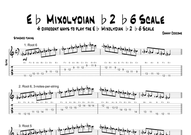 Eb Mixolydian b2 b6 Scale (4 Ways to Play)
