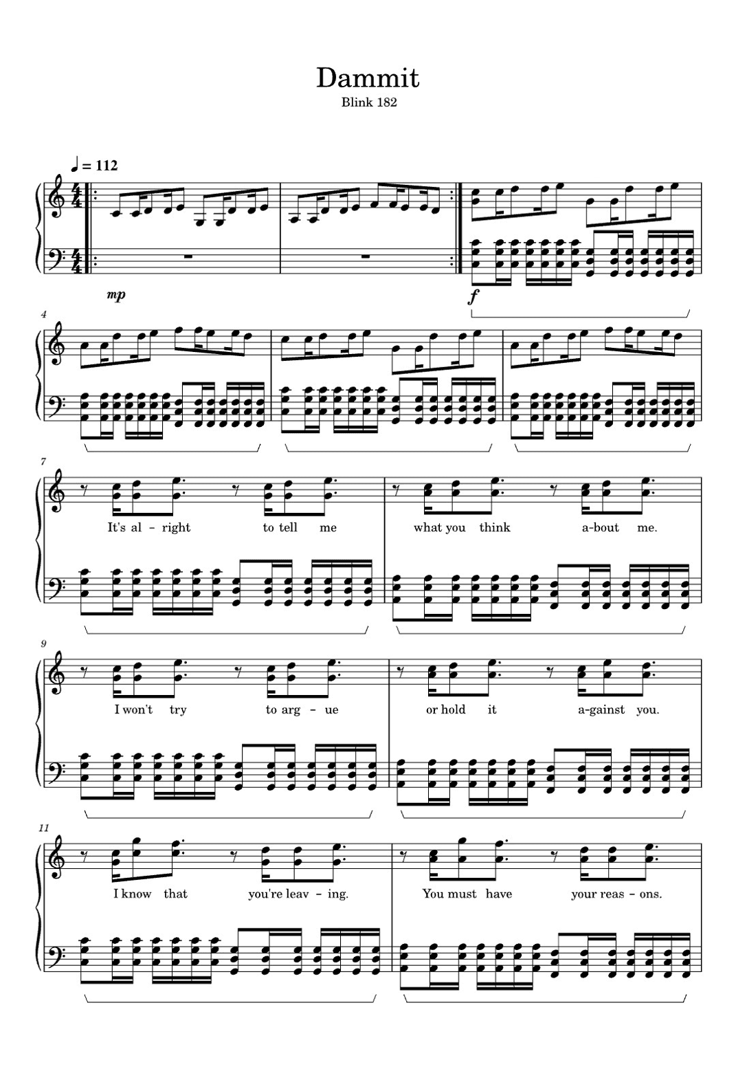 Dammit (arr. Unknown)