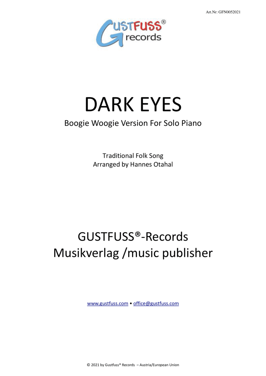Dark Eyes - Boogie Piano Arrangement as played by Hannes Otahal (arr. Hannes Otahal)