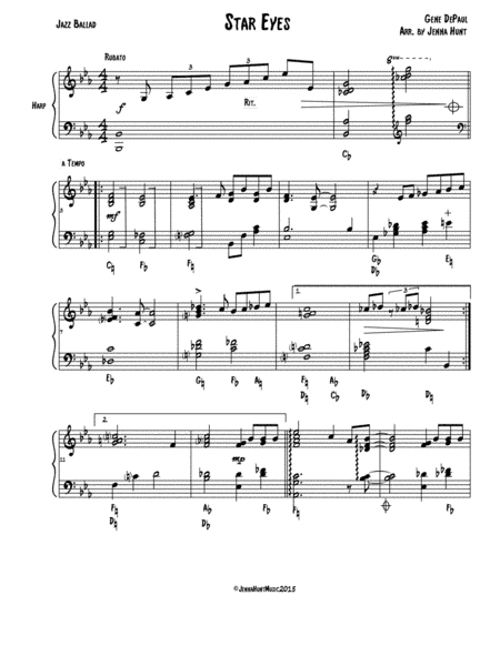 Star Eyes- Jazz Pedal Harp Arrangement (arr. Jenna Hunt)