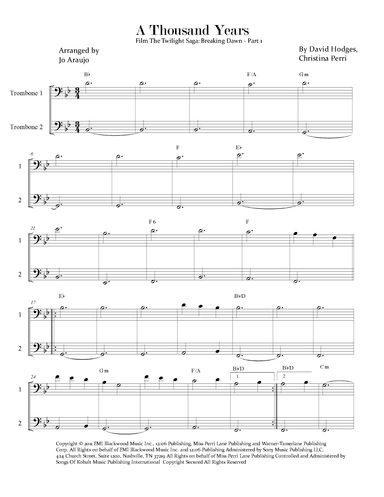 A Thousand Years (arr. Jo Araujo)