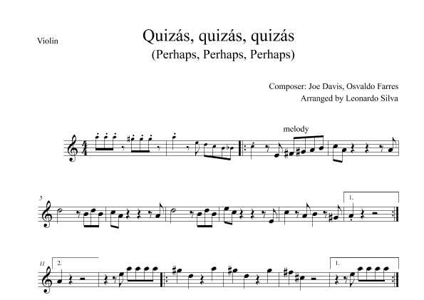 Quizas, Quizas, Quizas (perhaps, Perhaps, Perhaps) (arr. Leonardo Silva)