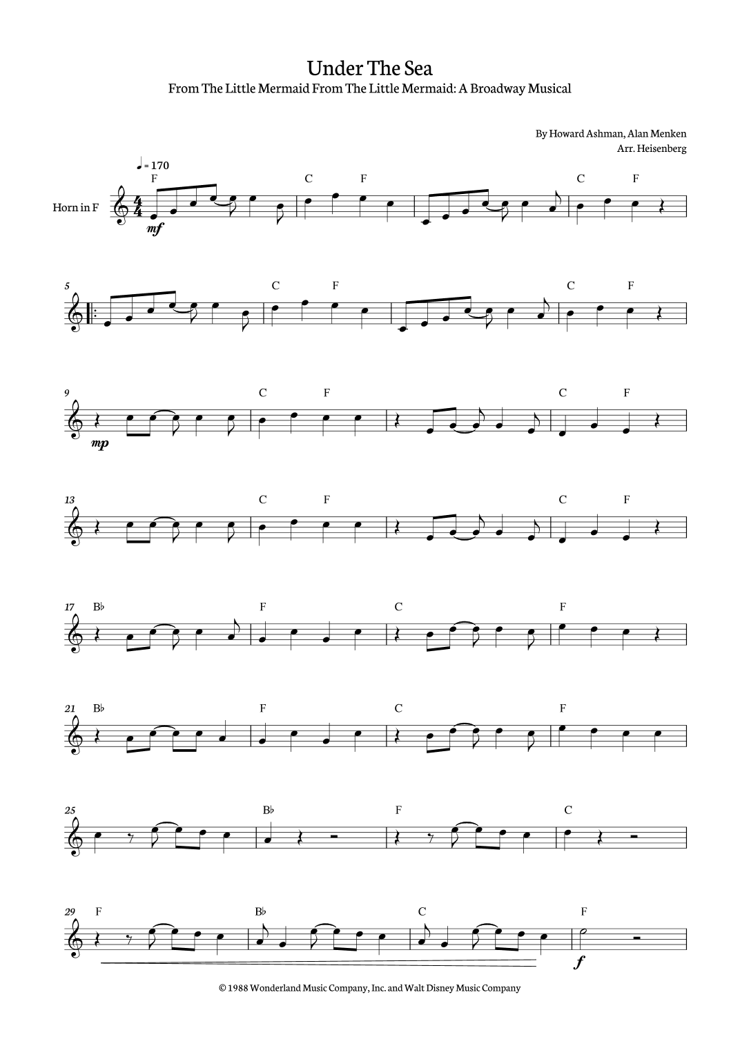 Under The Sea (arr. Heisenberg)