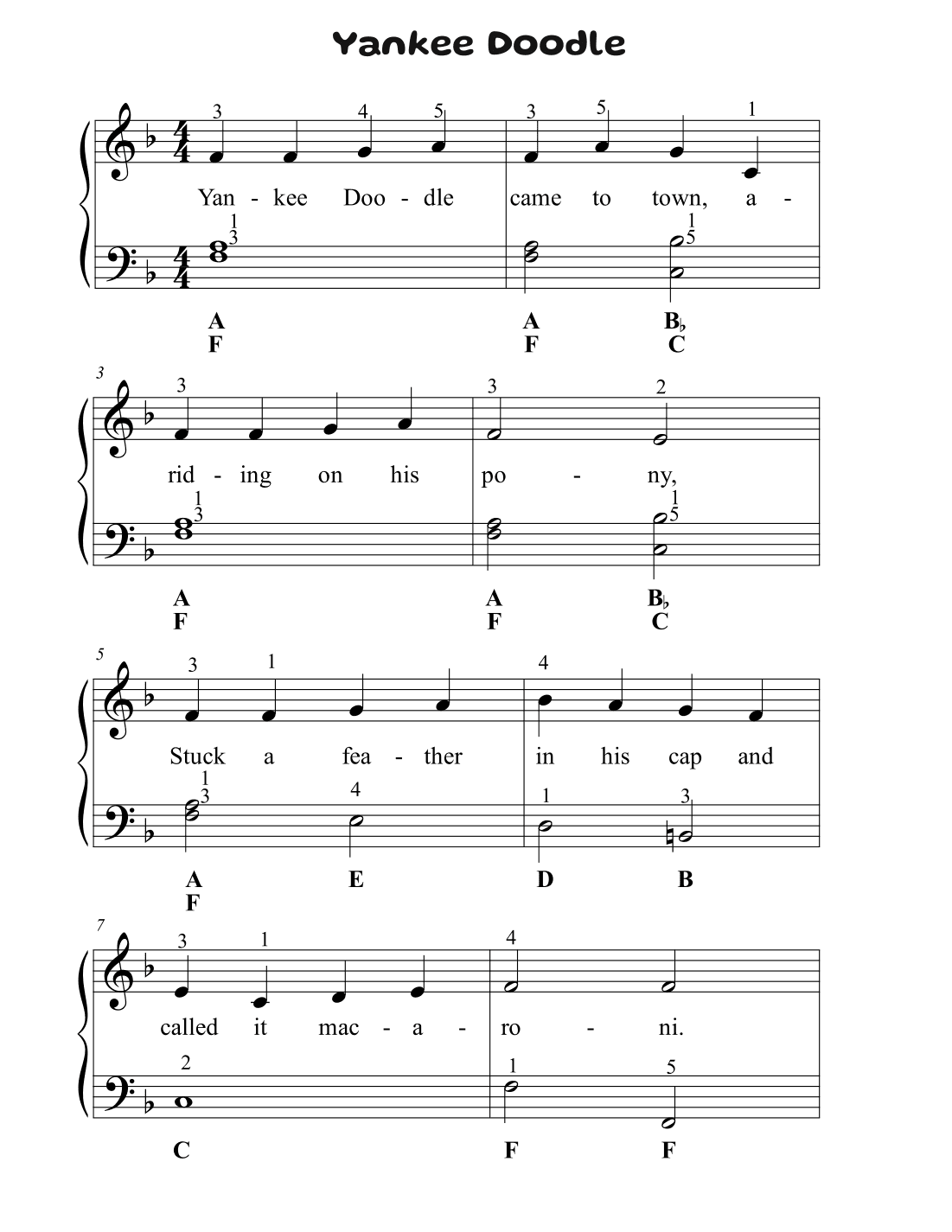 Yankee Doodle (arr. Avgusta Udartseva)