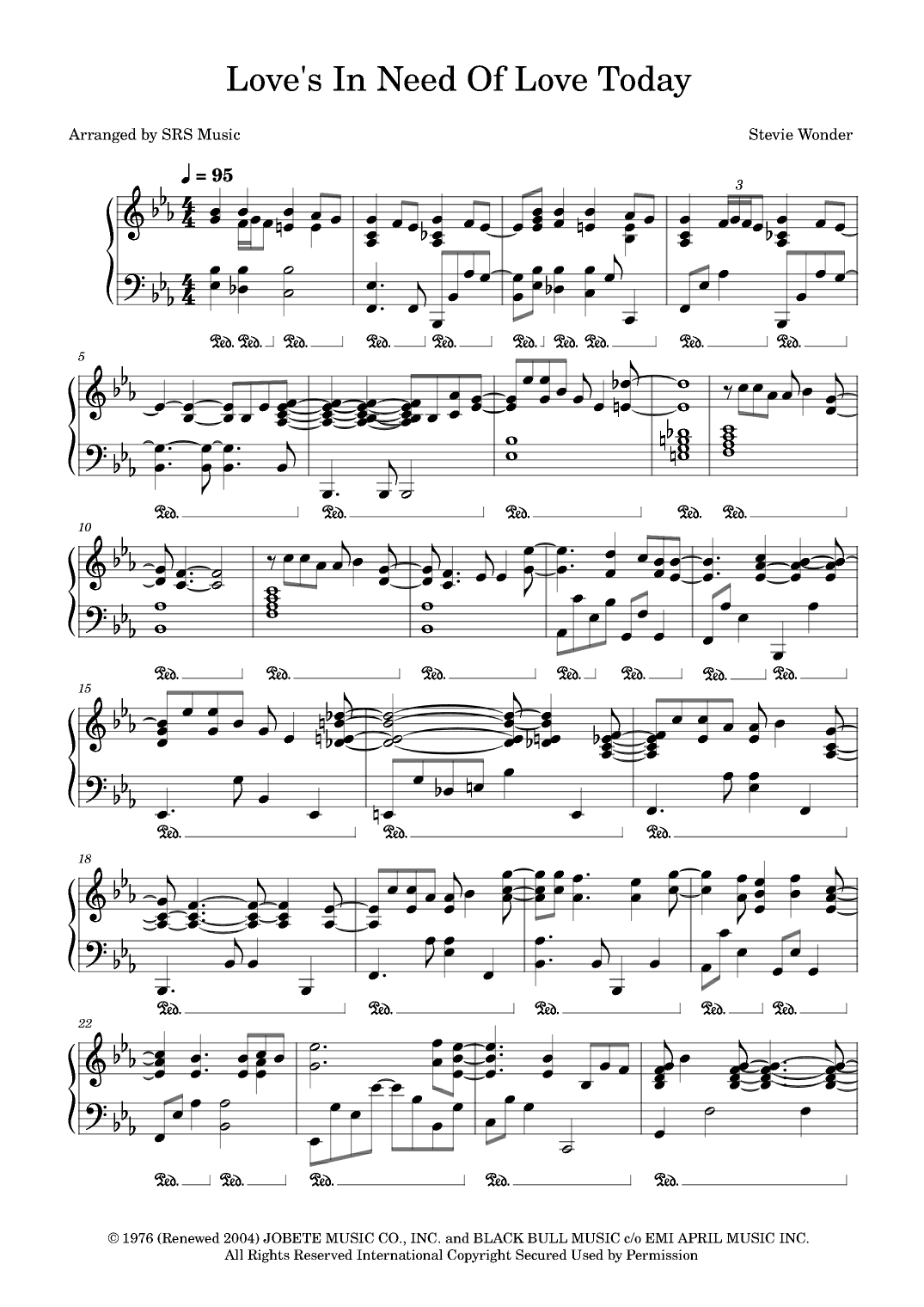 Love's In Need Of Love Today (arr. SRS Music)