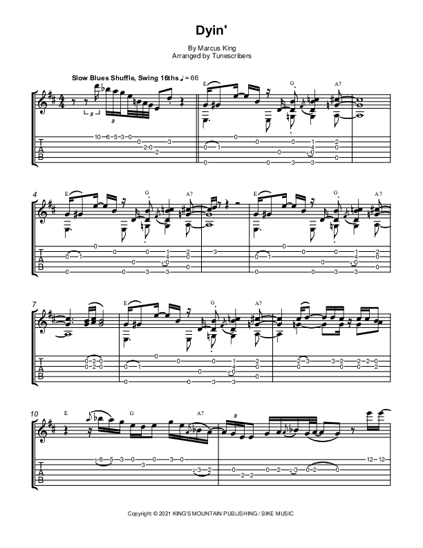 Dyin' (arr. Tunescribers)