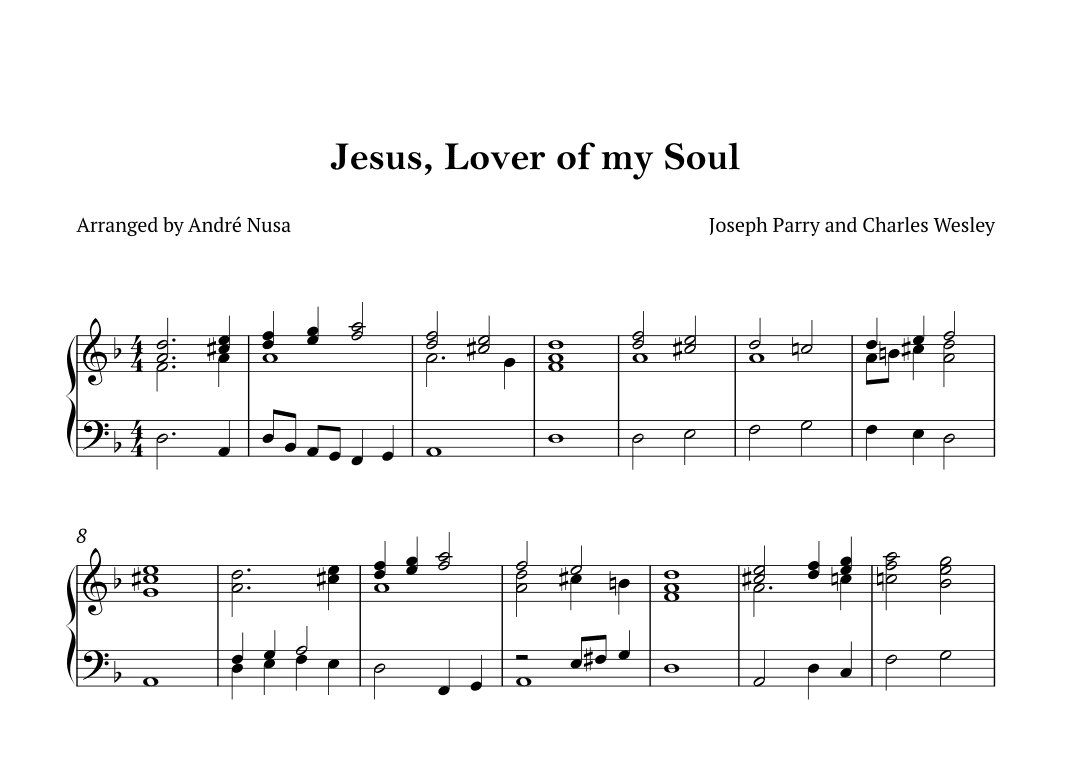 Jesus, Lover of my Soul (arr. André Nusa)