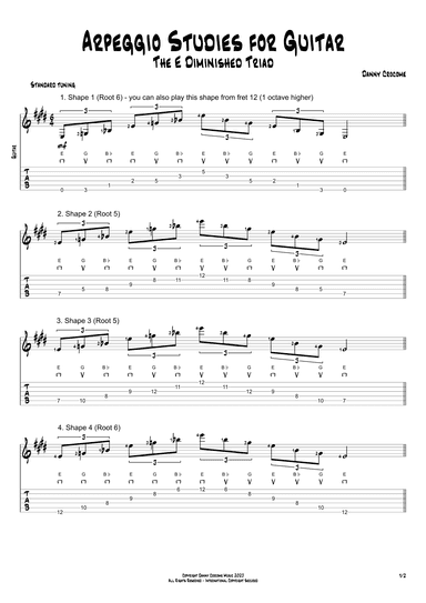 Arpeggio Studies for Guitar - The E Diminished Triad