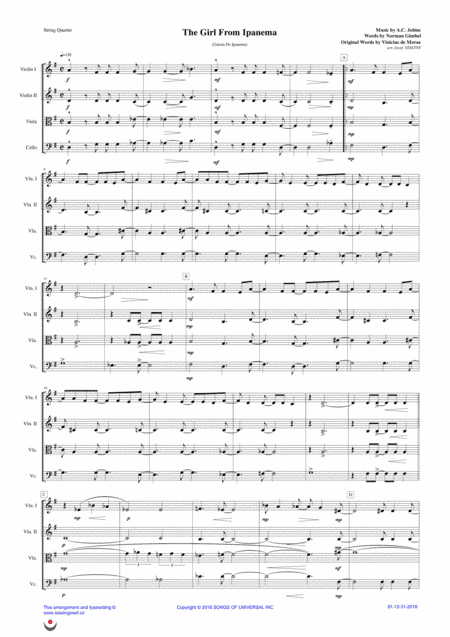 The Girl From Ipanema (garôta De Ipanema) (arr. Josef STASTNY)