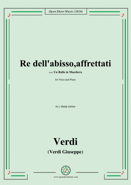 Verdi-Re dell'abisso,affrettati(Invocation Aria),in c sharp minor (arr. MSM)