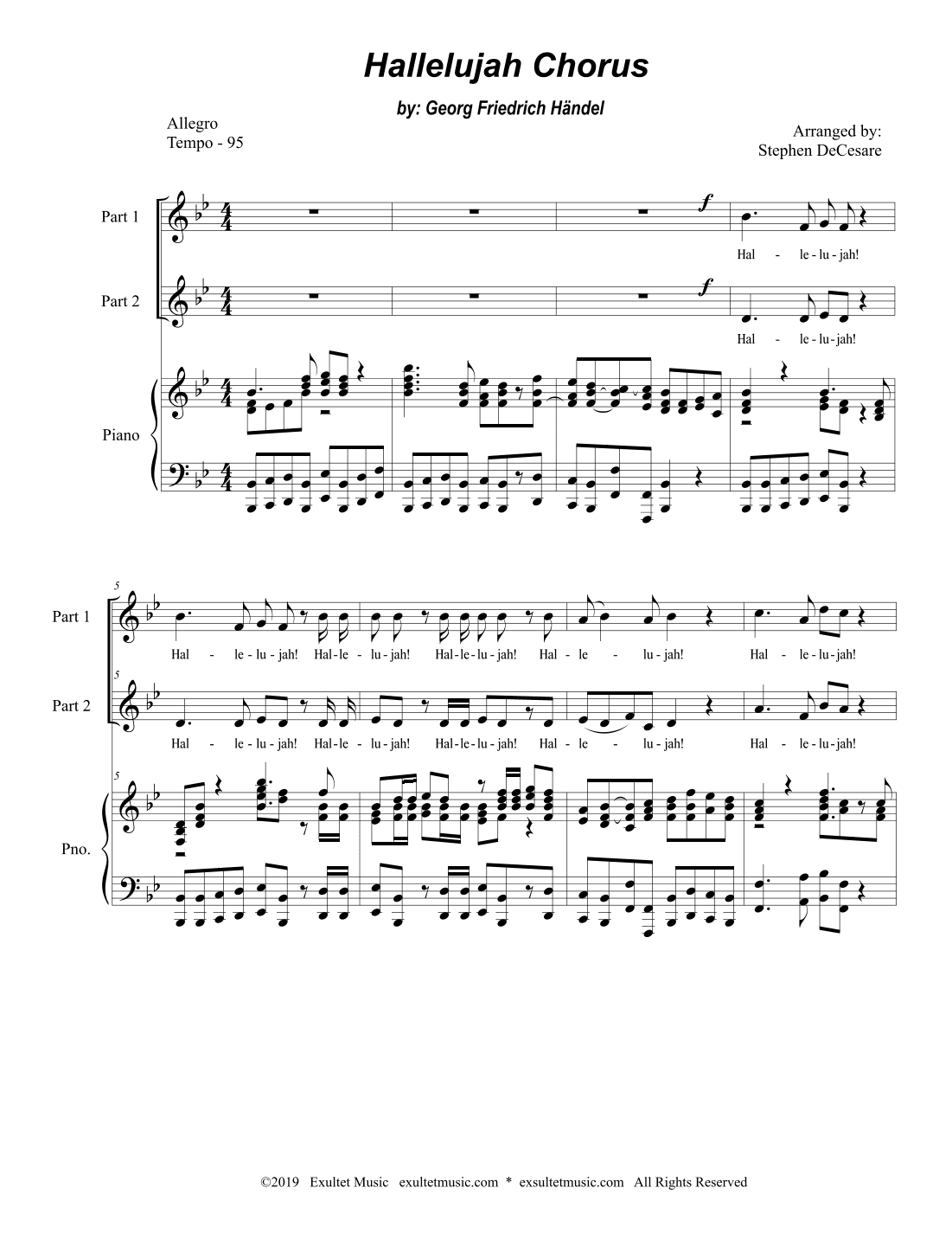 Hallelujah Chorus (2-part choir) (arr. Stephen DeCesare)