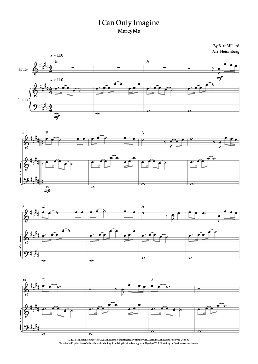 I Can Only Imagine (arr. Heisenberg)