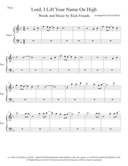 Lord, I Lift Your Name On High (arr. Kevin Busse)