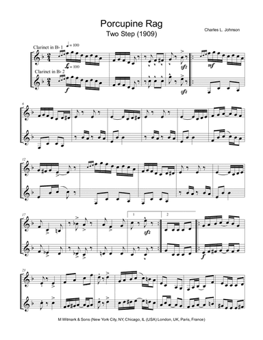Porcupine Rag (arr. K.Sater)