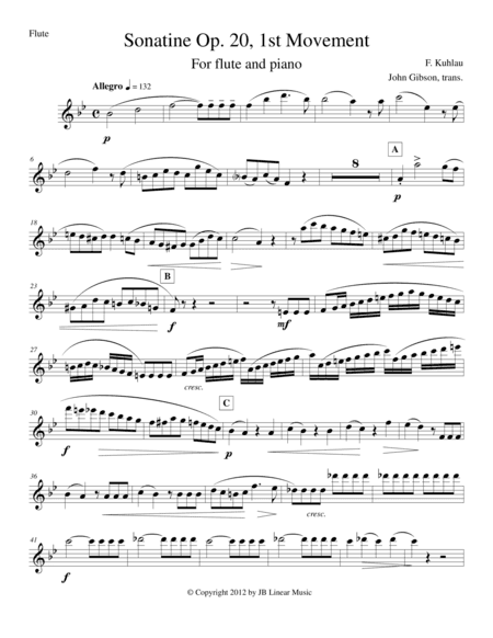 Sonatine by Kuhlau for Flute and Piano (arr. John Gibson)