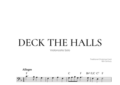 Deck The Halls (Violoncello Solo) - Christmas Carol (arr. Pedro Merendi)