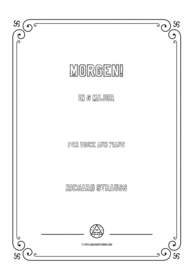 Richard Strauss-Morgen! In G Major,for Voice and Piano (arr. MSM)