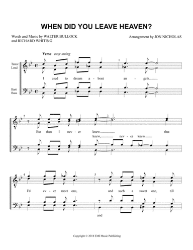 When Did You Leave Heaven (arr. Jon Nicholas)